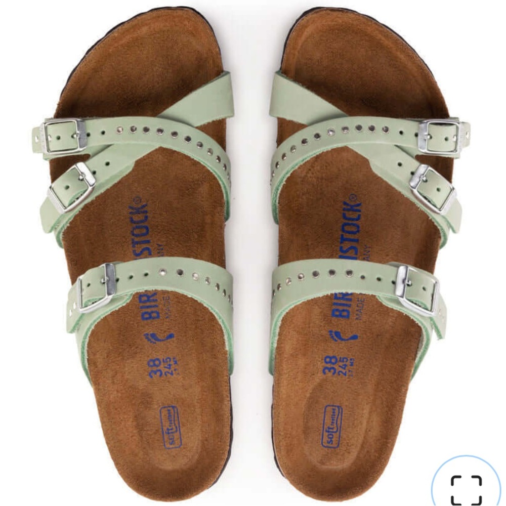 Birkenstock Franca Injected Rivets Sandals - Size 39 - Matcha